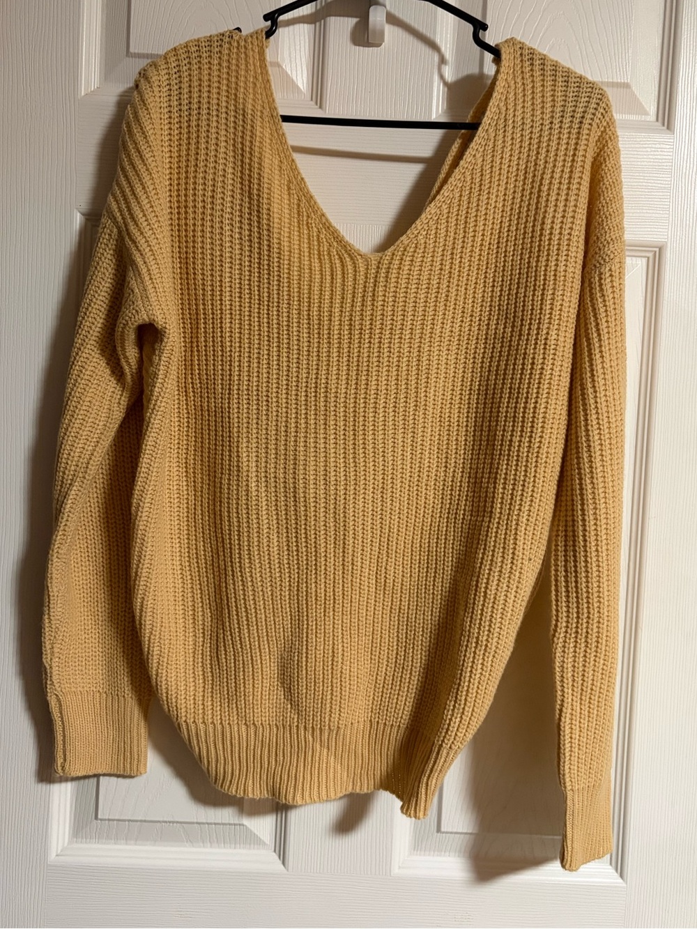 Love Tree Twist Back Sweater in Light Mustard